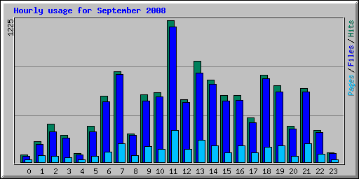 Hourly usage for September 2008