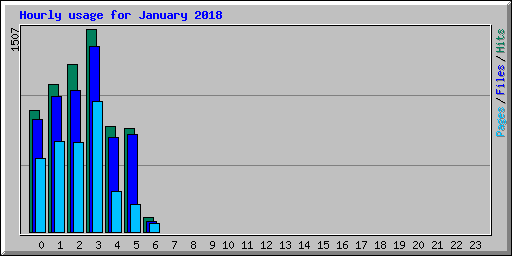 Hourly usage for January 2018