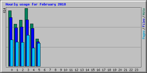 Hourly usage for February 2018